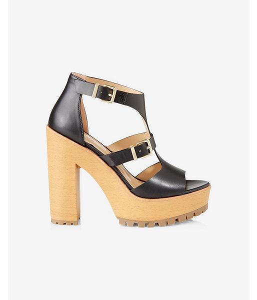 Express Womens Black Platform Lug Heel