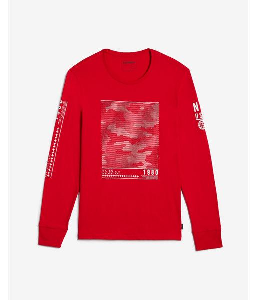 Express Mens Long Sleeve Camo Graphic Tee