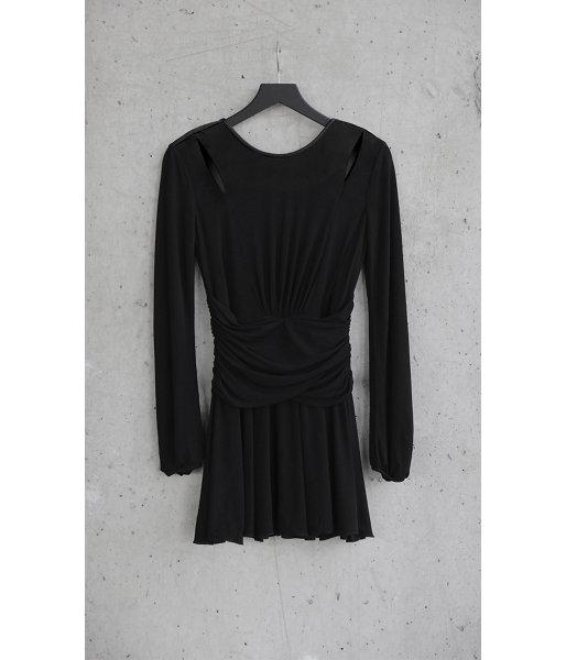 Express Women's Dresses Black Express Edition Shirred Fit And Flare Dress