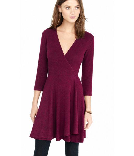 Express Women's Dresses Plush Jersey Faux Wrap Dress