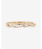 Express Womens Pave Embellished Hinge Bangle Bracelet Duo