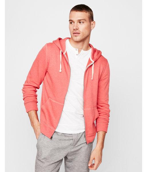 Express Mens Exp Weekend Vintage Fleece Zip-front Hoodie