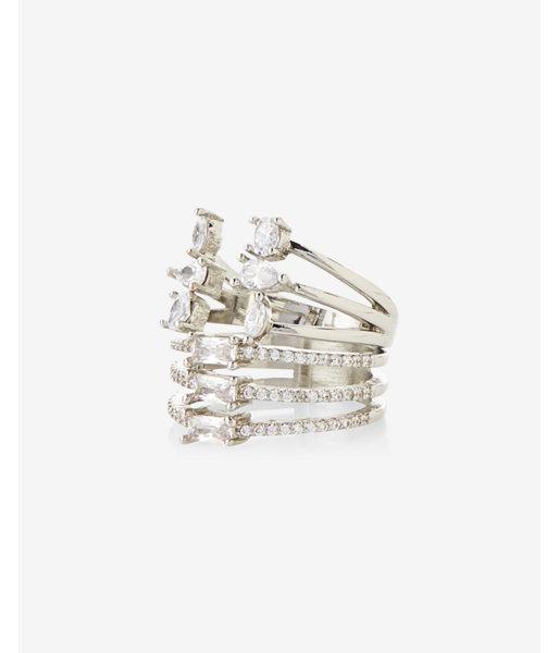 Express Set Of Two Embellished Open Rings