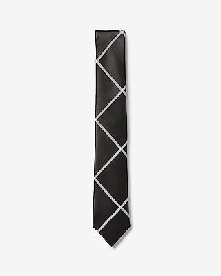 Express Mens Narrow Grid Print Tie