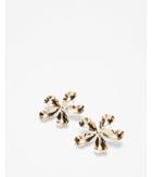 Express Womens Large Metal Flower Earrings