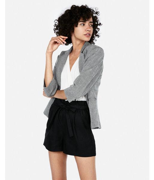 Express Womens Express Womens Super High Waisted Pull-on Linen-blend Tie Waist