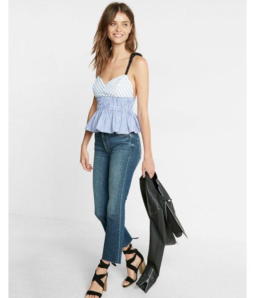 Express Ruched Cotton Poplin Cami