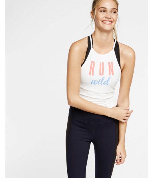 Express Womens Exp Core Run Wild Graphic Abbreviated Cami