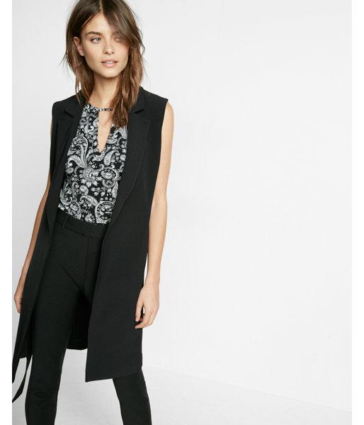Express Paisley Print Deep V Keyhole Tank