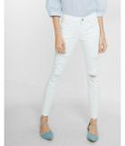 Express Petite Mid Rise Distressed Cropped Jean