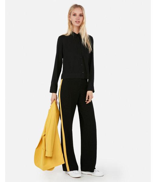 Express Womens Button Down Cropped Collar