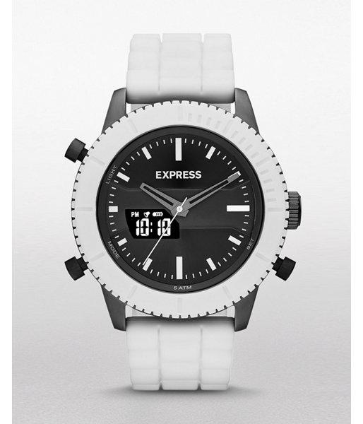 Express Mens Analog And Digital Bracelet Watch - White