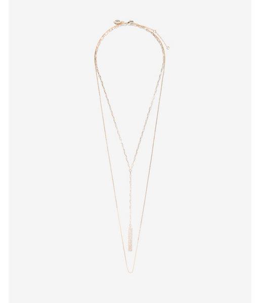 Express Womens Two Row Link Chain Necklace