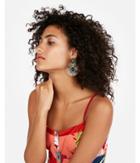 Express Womens Circular Sunburst Drop Earrings