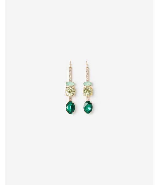 Express Womens Linear Crystal Drop Earrings