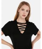 Express Womens Express One Eleven Zig Zag Cut-out Boyfriend Tee