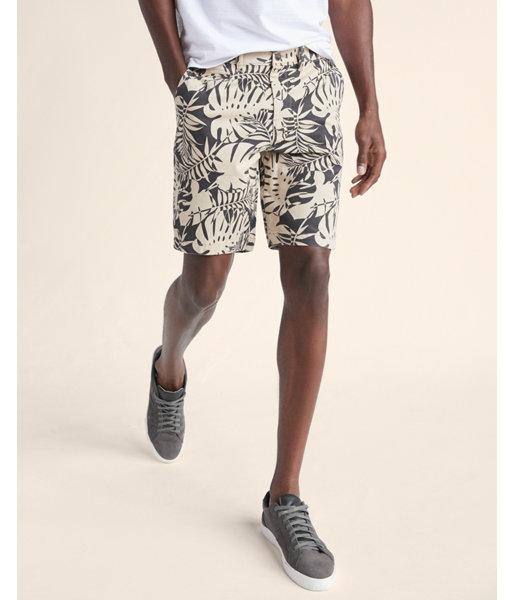 Express Mens Slim Fit Printed 9 Inch Flat Front