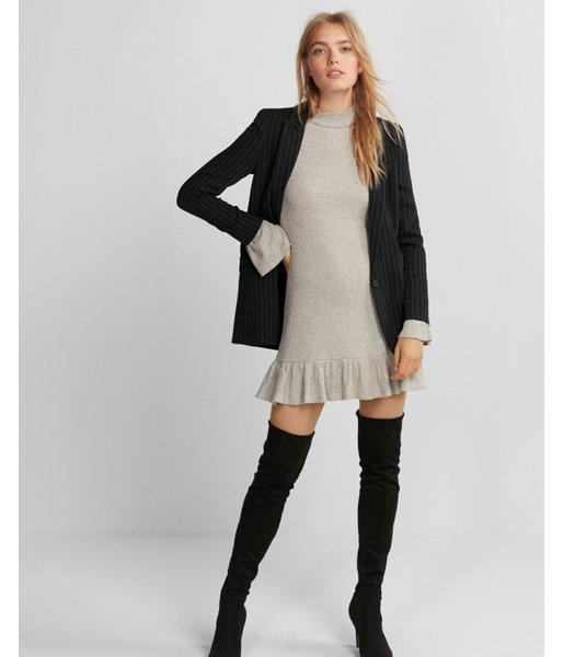 Express Marled Mock Neck Trapeze