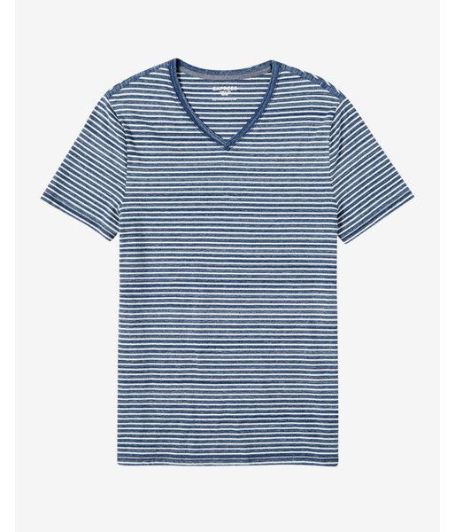 Express Mens Striped V-neck Tee