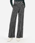 Express Womens High Waisted Striped Belted Wide Leg Palazzo Pant