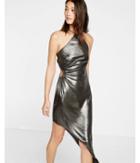 Express Womens Metallic Side Cut-out Asymmetrical Dress