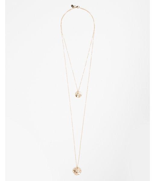 Express Womens Hi-lo Circle Pendant Necklace