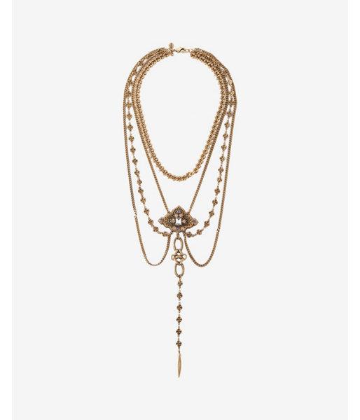 Express Womens Layered Orante Y-neck Necklace