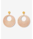 Express Womens Cut-out Wood Circle Drop Earrings