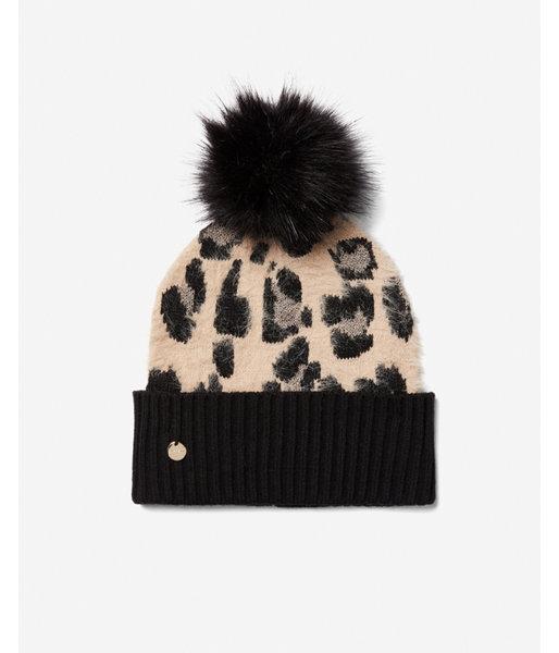 Express Womens Leopard Pom Beanie