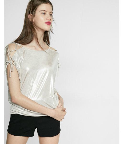 Express Metallic Lattice Shoulder Dolman
