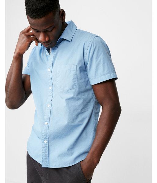 Express Mens Slim Garment Dyed Cotton Short