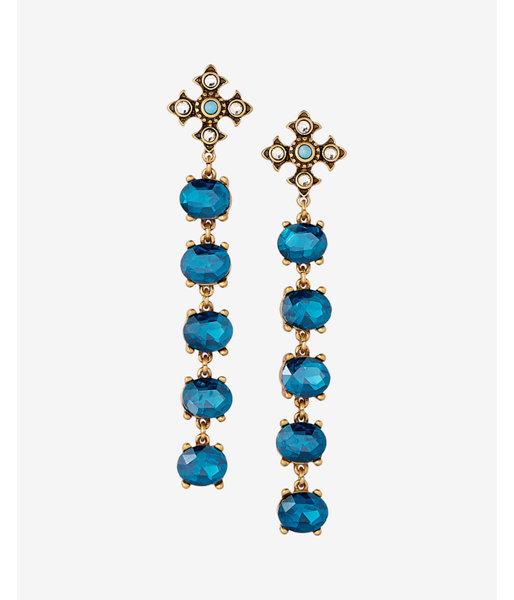 Express Womens Five Stone Linear Drop Earrings