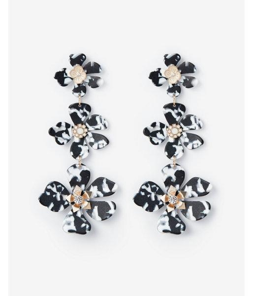 Express Womens Tiered Resin Flower Drop Earrings