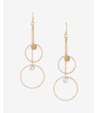 Express Womens Double Circle Drop Earrings