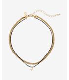 Express Womens Gold And Black Block J Initial Choker Necklace