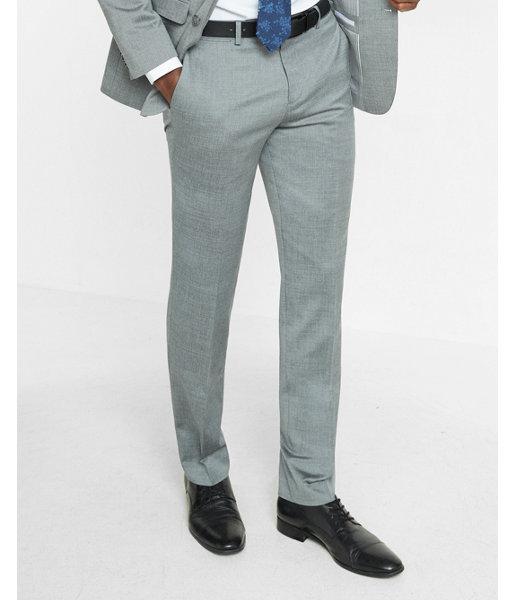 Express Mens Slim Photographer Gray Wool Blend Oxford