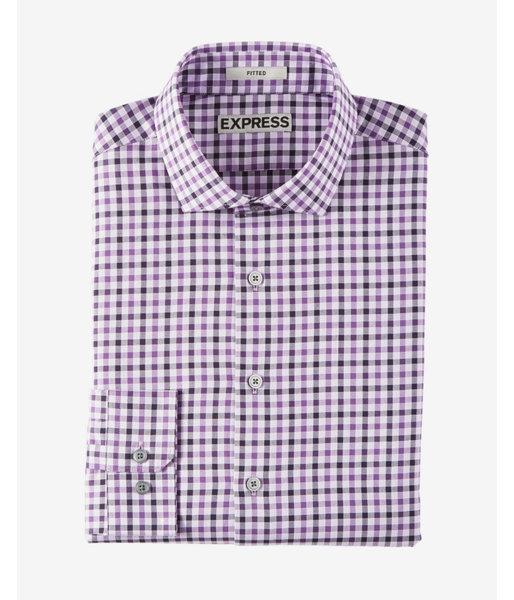 Express Fitted Plaid Pattern Dress