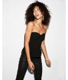 Express Womens Petite Jacquard Dot Peplum Corset Top