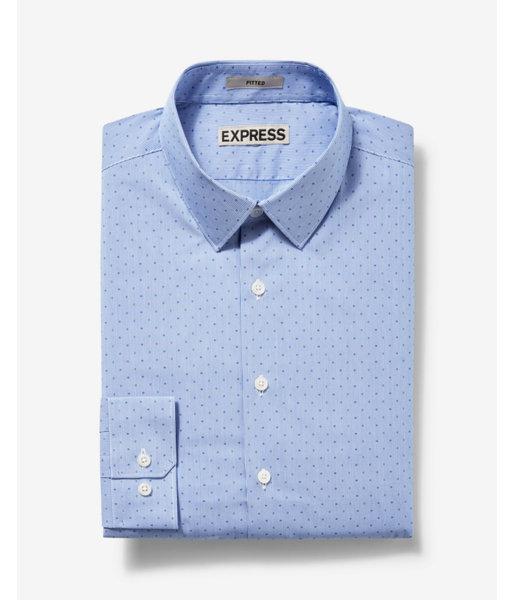 Express Fitted Micro Dot Print Dress