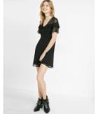 Express Womens Double Ruffle Fit And Flare Dress