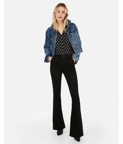 Express Womens Polka Dot Button Front Chelsea Popover