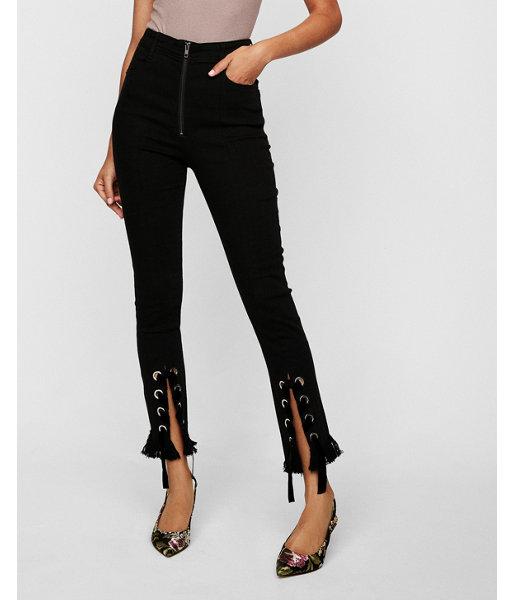 Express Womens Express Womens Super High Waisted Open Lace-up Stretch Ankle