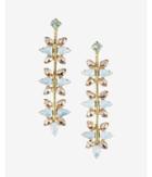 Express Womens Linear Floral Stone Drop Earrings