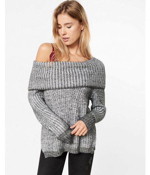 Express Womens Dolman Cowl Neck Shaker Pullover