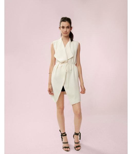 Express Womens Sleeveless Drape Tie Jacket