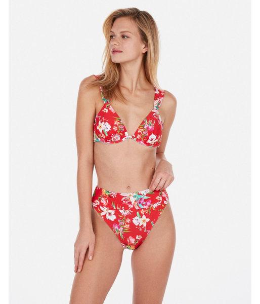 Express Womens Printed Ultra High Leg Thick Banded Bikini Bottom