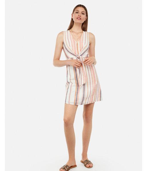 Express Womens Striped Front Tie Fit And Flare