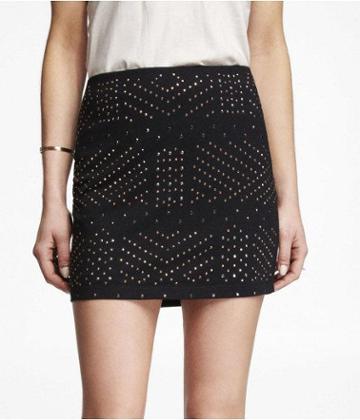 Womens Studded Mini Skirt Black X Small