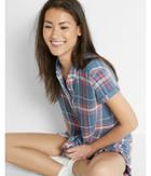 Express Plaid Short Sleeve Button-up