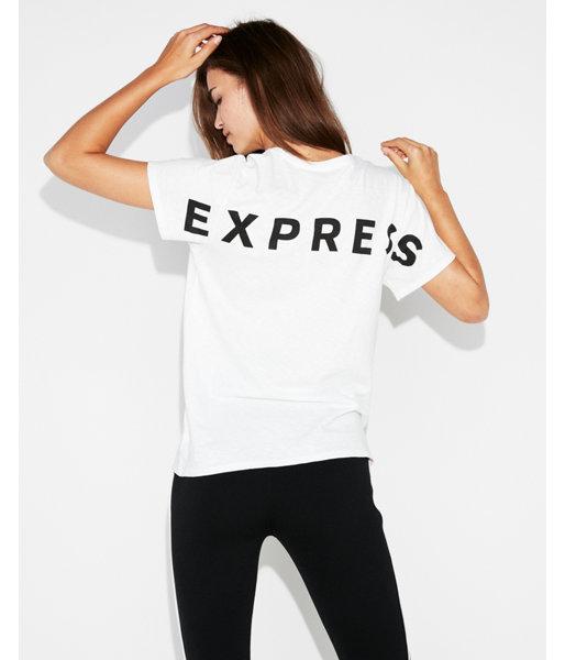 Express Womens Express Back Logo Boyfriend Tee